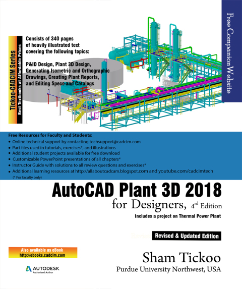Cover image for book AutoCAD Plant 3D 2018 for Designers, 4th Edition