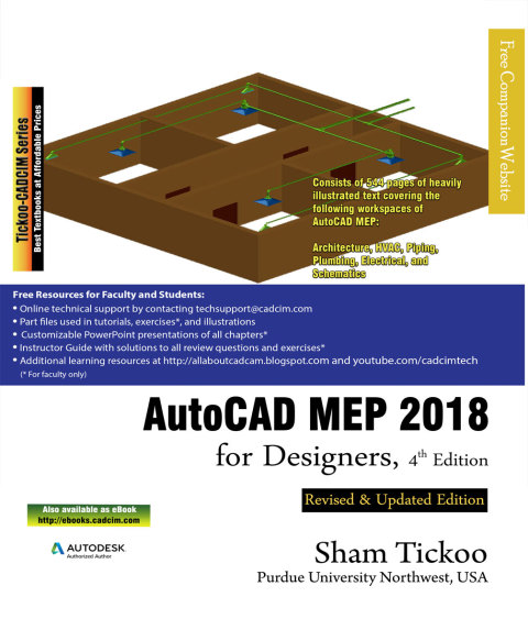 Cover image for book AutoCAD MEP 2018 for Designers, 4th Edition