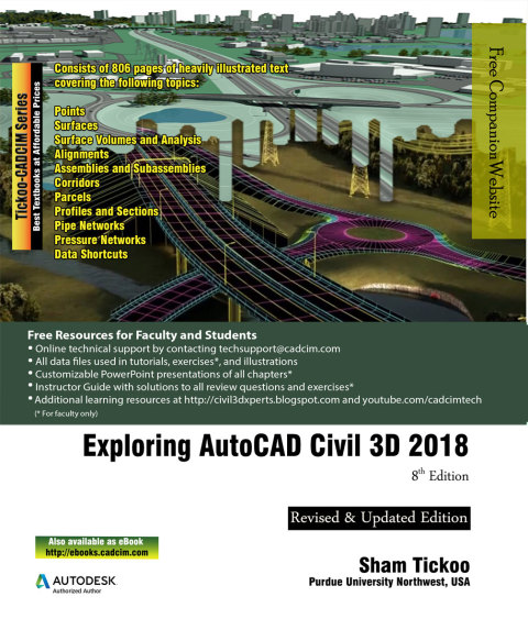 Cover image for book Exploring AutoCAD Civil 3D 2018