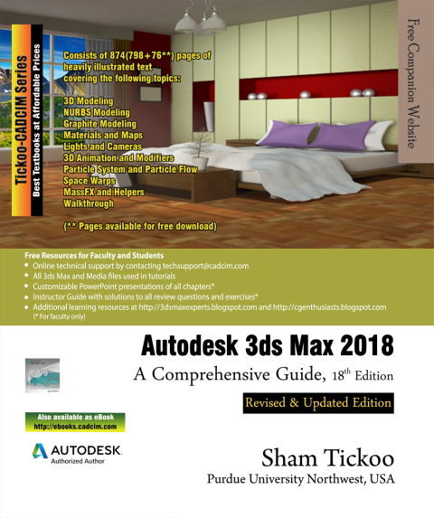 Cover image for book Autodesk 3ds Max 2018: A Comprehensive Guide, 18th Edition