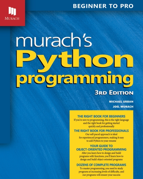 Cover image for book Murach's Python Programming (3rd Edition)