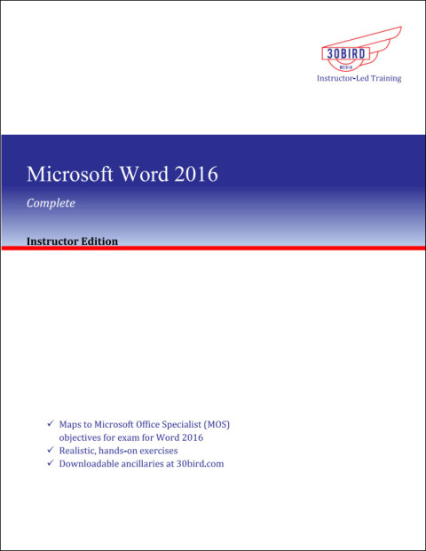Cover image for book Microsoft Word 2016 Complete (Instructor Edition)