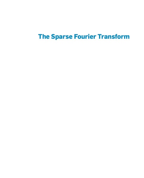 Cover image for book The Sparse Fourier Transform