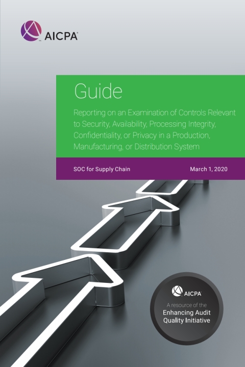 Cover image for book Guide Reporting on an Examination of Controls Relevant to Security, Availability, Processing Integrity, Confidentiality, or Privacy in a Production, Manufacturing, or Distribution System (SOC for Supply Chain)