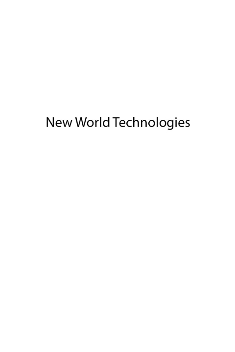 Cover image for book New World Technologies