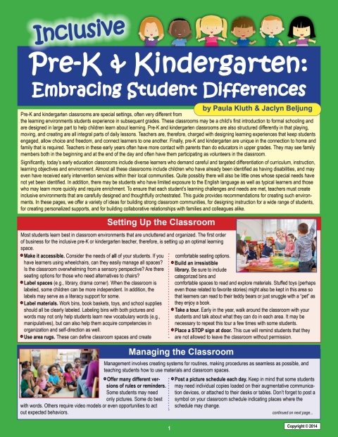 Cover image for book Inclusive Pre K & Kindergarten