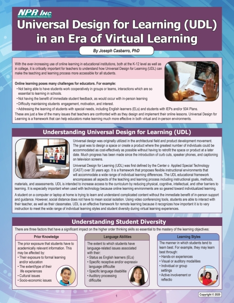 Cover image for book Universal Design for Learning (UDL) in an Era of Virtual Learning