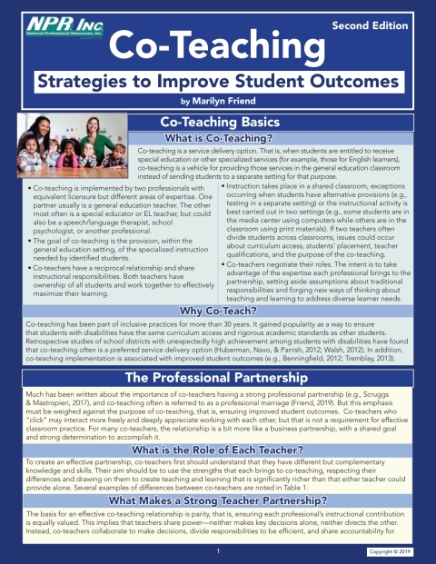 Cover image for book Co-Teaching: Strategies to Improve Student Outcomes