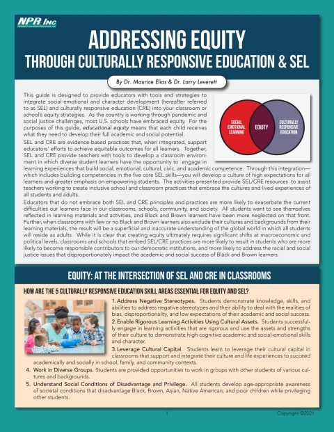 Cover image for book Addressing Equity Through Culturally Responsive Education & SEL
