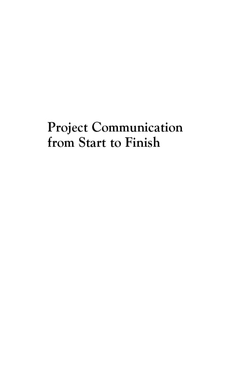 Cover image for book Project Communication from Start to Finish