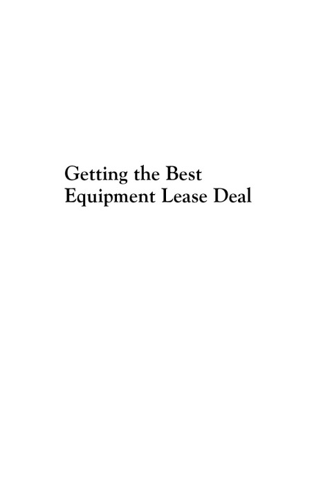 Getting the Best Equipment Lease Deal 