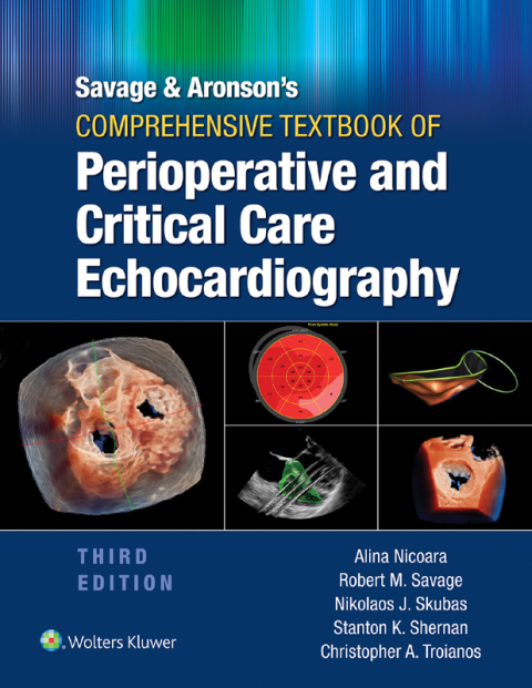 Cover image for book Savage & Aronson's Comprehensive Textbook of Perioperative and Critical Care Echocardiography