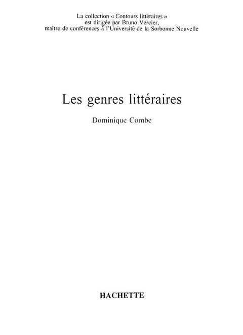 Cover image for book Les Genres littéraires - Edition 1992 - Ebook epub