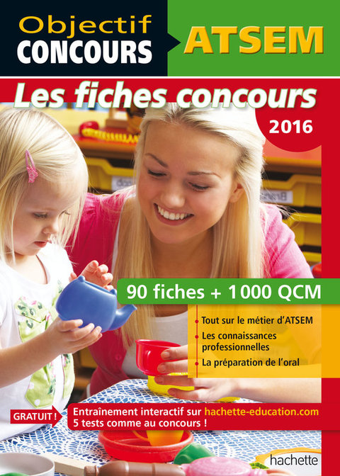 Cover image for book Objectif Concours - ATSEM 90 Fiches 1000 QCM - Catégorie C
