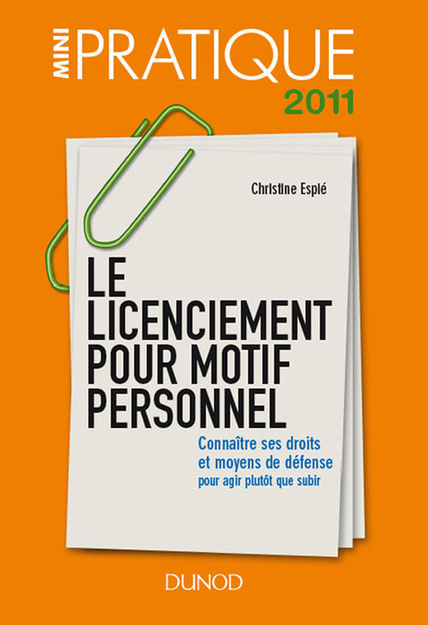 Cover image for book Le licenciement pour motif personnel - Connaître ses droits et moyens de défense