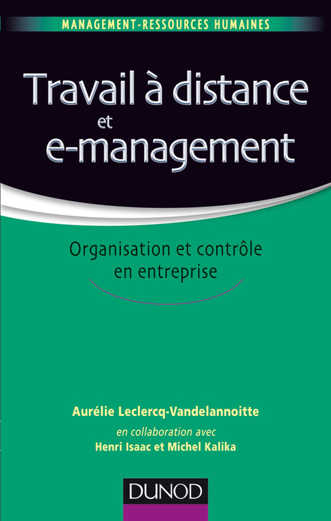 Cover image for book Travail à distance et e-management