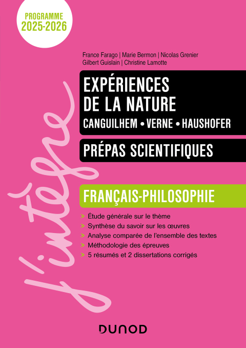 Cover image for book Expériences de la nature - Manuel Prépas scientifiques Français-Philosophie - 2025-2026
