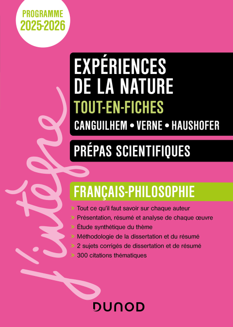 Cover image for book Expériences de la nature - Tout-en-fiches - Prépas scientifiques Français-philosophie - 2025-2026