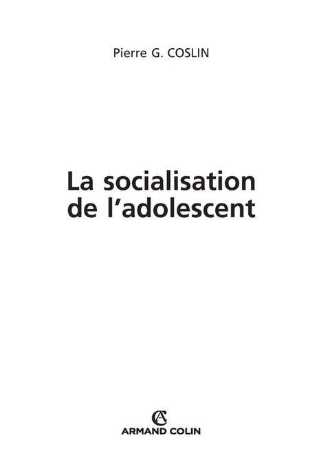 Cover image for book La socialisation de l'adolescent