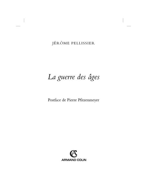 Cover image for book La guerre des âges