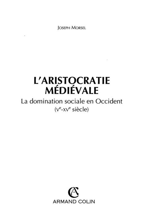 Cover image for book L'aristocratie médiévale