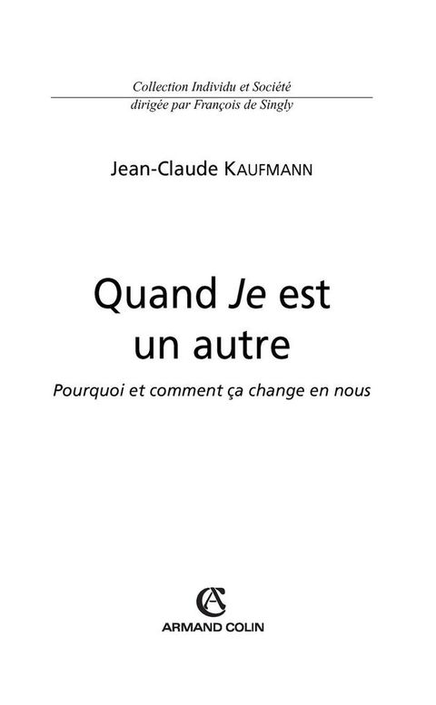 Cover image for book Quand Je est un autre