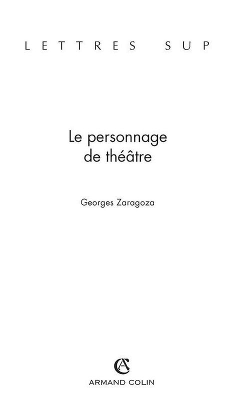 Cover image for book Le personnage de théâtre