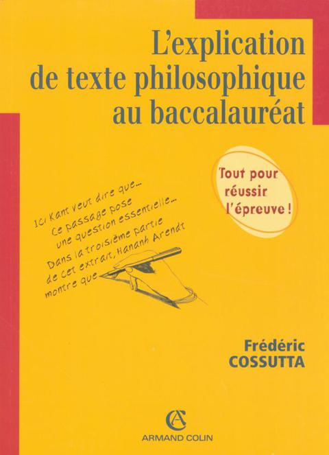Cover image for book L'explication de texte philosophique au baccalauréat