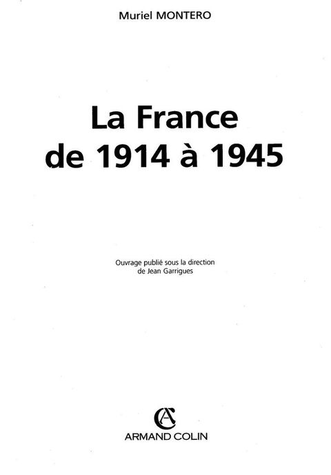 Cover image for book La France de 1914 à 1945