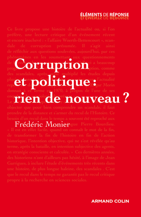 Cover image for book Corruption et politique : rien de nouveau ?