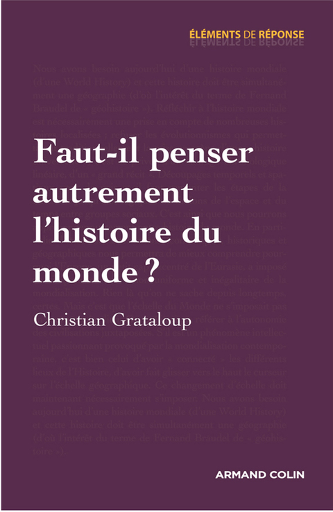 Cover image for book Faut-il penser autrement l'histoire du monde ?
