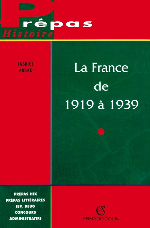 Cover image for book La France de 1919 à 1939