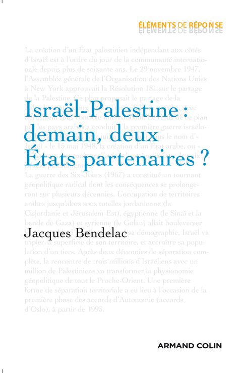 Cover image for book Israël-Palestine : demain, deux États partenaires ?