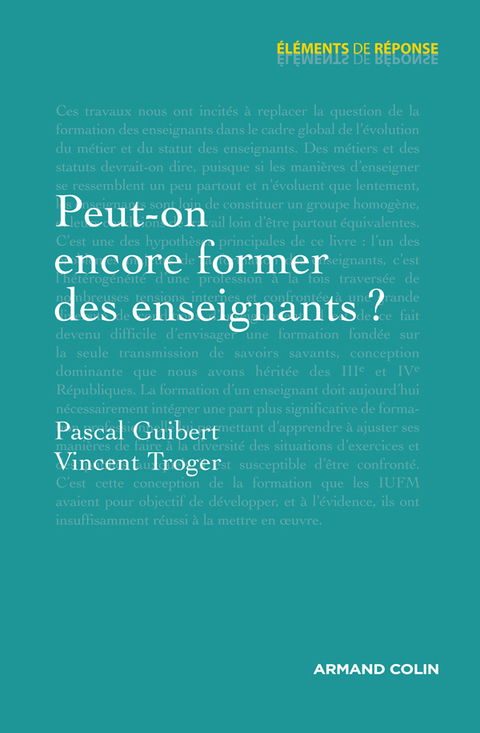 Cover image for book Peut-on encore former des enseignants ?