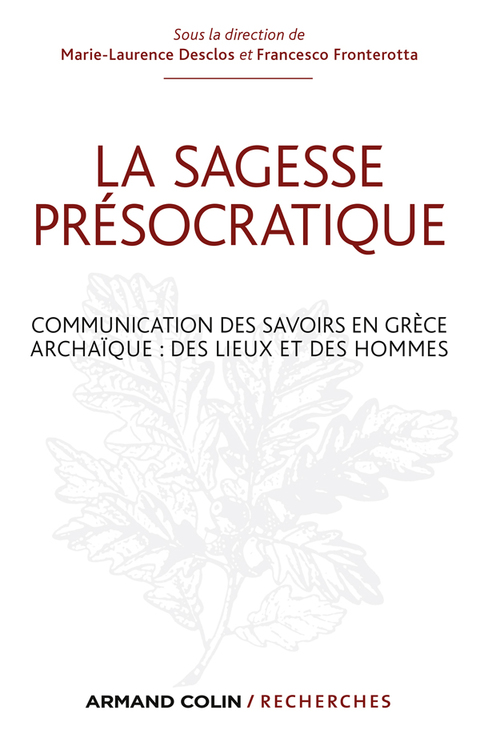 Cover image for book La sagesse présocratique