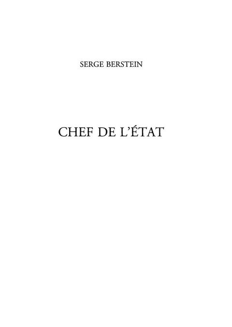 Cover image for book Chef de l'État
