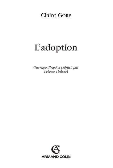 Cover image for book L'adoption
