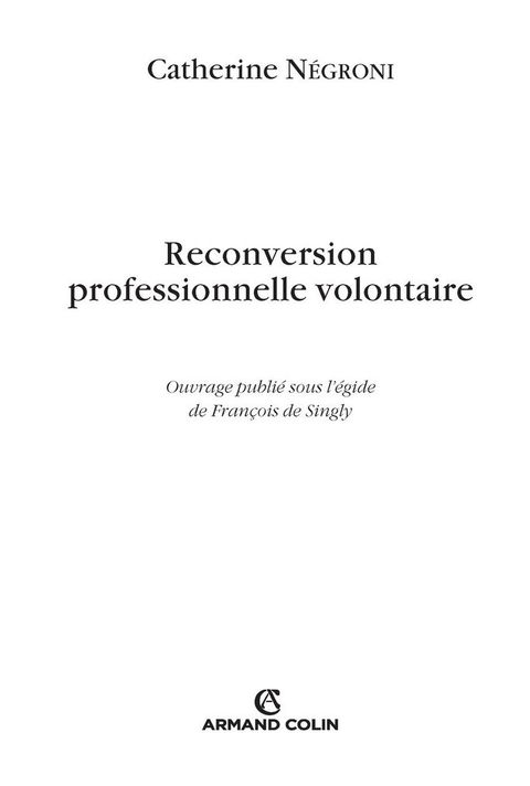 Cover image for book Reconversion professionnelle volontaire