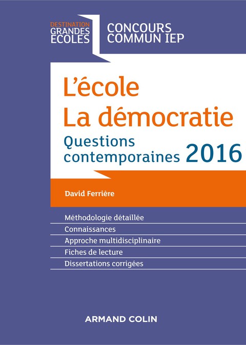 Cover image for book L'école. La démocratie. IEP 2016
