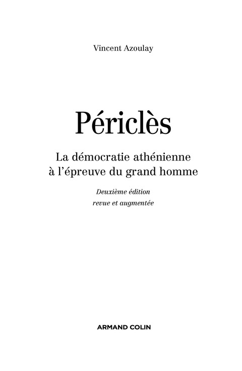 Cover image for book Périclès - 2e éd.
