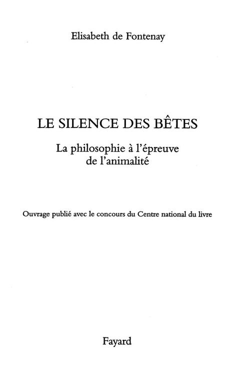 Cover image for book Le silence des bêtes