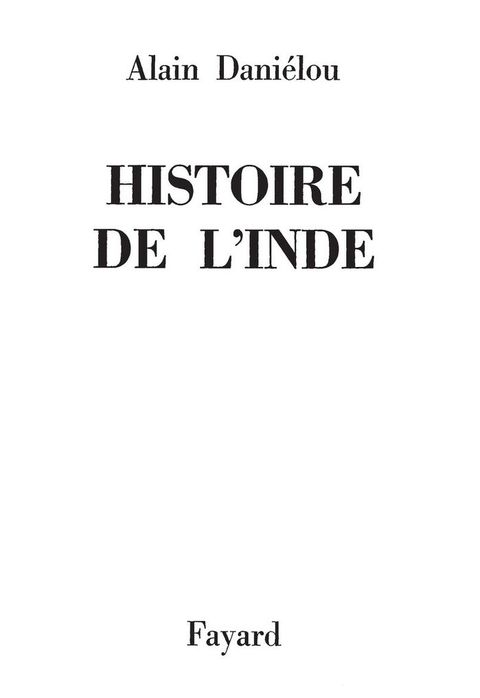 Cover image for book Histoire de l'Inde