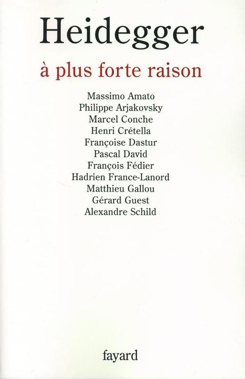 Cover image for book Heidegger à plus forte raison
