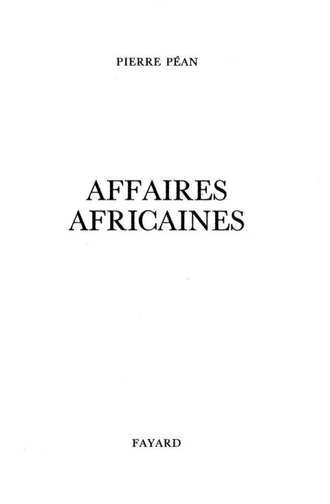 Cover image for book Affaires africaines