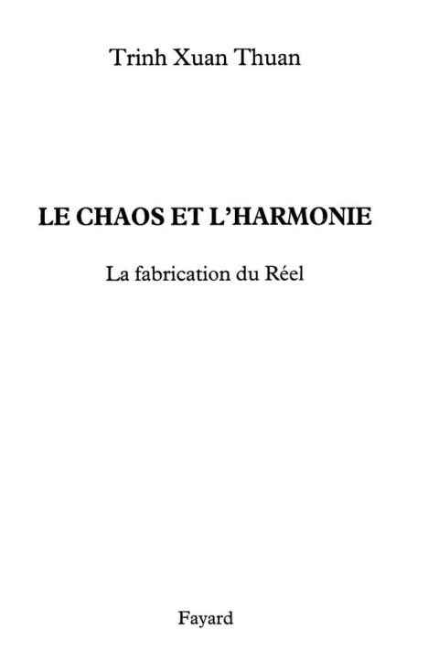 Cover image for book Le Chaos et l'harmonie