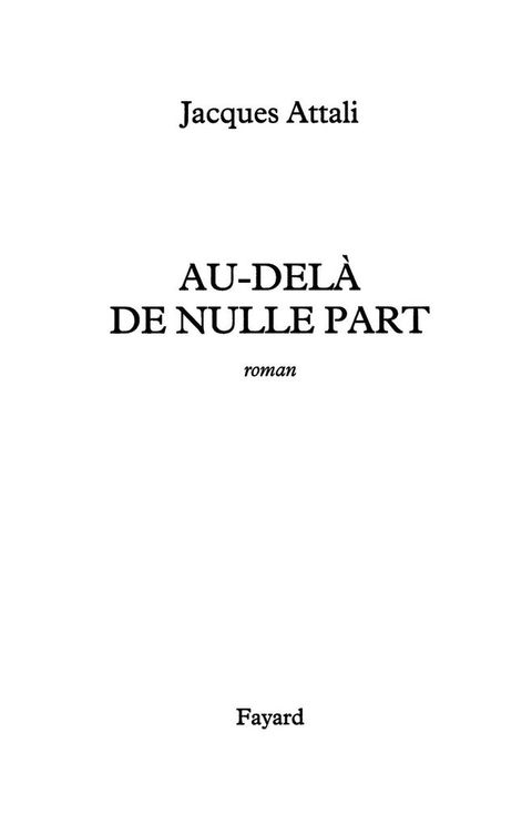 Cover image for book Au-delà de nulle part