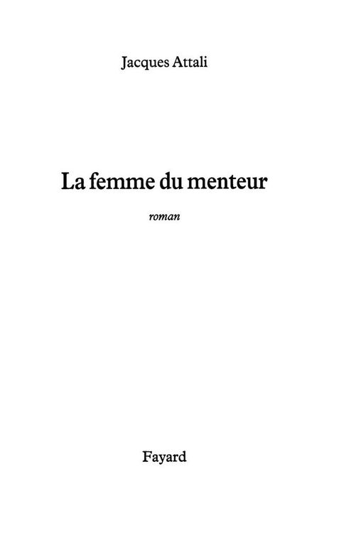 Cover image for book La Femme du menteur