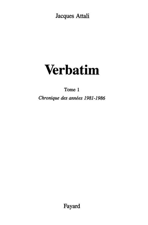 Cover image for book Verbatim