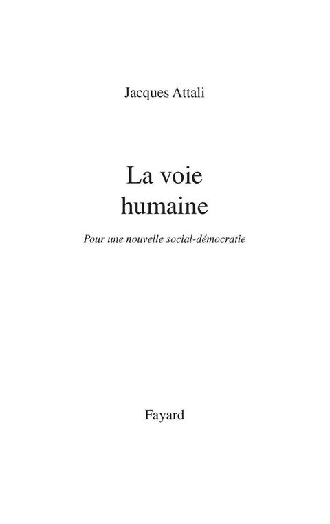 Cover image for book La Voie humaine