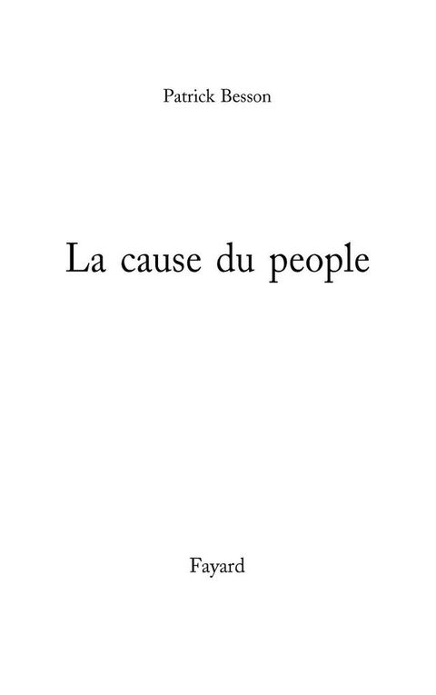 Cover image for book La Cause du people